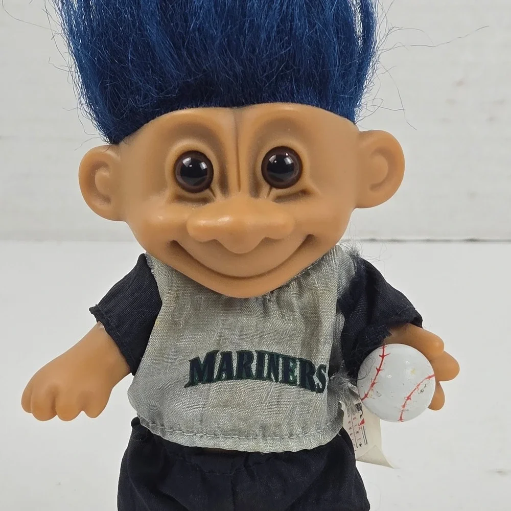 Vtg 90s Russ Troll Doll Seattle Mariners MLB Baseball Blue Hair 4
